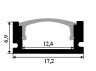 Aluminum profile for LED strip AL-37 1 meter black surface-mounted LEDUA