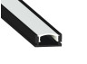 Aluminum profile for LED strip AL-37 1 meter black surface-mounted LEDUA