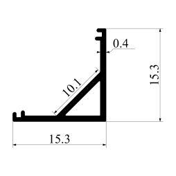 Aluminum profile for LED strip AL-06 2 meters (50 grams per 1m) anodized corner without diffuser "In places deformation" LEDUA