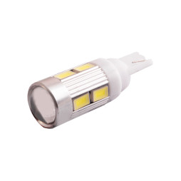 LED car lamp T10-5630-10smd with lens white 12V LEDUA