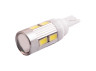 LED car lamp T10-5630-10smd with lens white 12V LEDUA