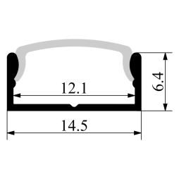 Aluminum profile for LED strip AL-02-2 1 meter white overhead LEDUA
