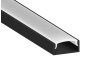 Aluminum profile for LED strip AL-02-2 1 meter black surface-mounted LEDUA