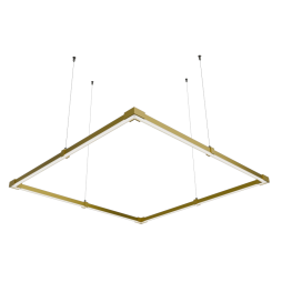 LED pendant lamp, ceiling "Quadra mini" square 110-240V 32W 6500k 1000*1000 gold body LEDUA