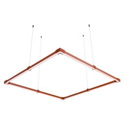 LED pendant lamp, ceiling "Quadra 2 mini" square 110-240V 64W 6500k 2000*2000 orange body LEDUA