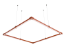 LED pendant lamp, ceiling "Quadra 2 mini" square 110-240V 64W 6500k 2000*2000 orange body LEDUA