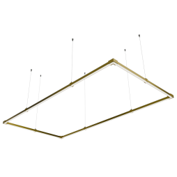 LED pendant lamp, ceiling "Tetragon mini" rectangle 110-240V 48W 6500k 1000*2000 gold body LEDUA