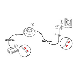 Set 48W driver + foot switch + junction box 4 outputs 2m wire
