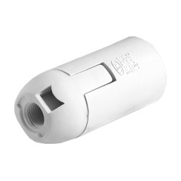 Plastic white unthreaded holder E14 / LM2508 Lemanso