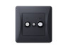 TV+SAT terminal socket black graphite VIDEX BINERA