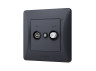 TV+SAT terminal socket black graphite VIDEX BINERA