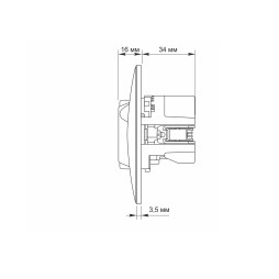 Single socket with grounding with USB+USB-C black graphite VIDEX BINERA VF-BNSK1GUC-BG