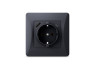 Single socket with grounding with USB+USB-C black graphite VIDEX BINERA