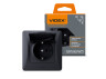 Single socket with grounding and cover black graphite VIDEX BINERA