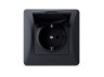 Single socket with grounding and cover black graphite VIDEX BINERA