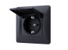 Single socket with grounding and cover black graphite VIDEX BINERA