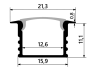Aluminum profile for LED strip AL-03-1 2 meters anodized recessed LEDUA