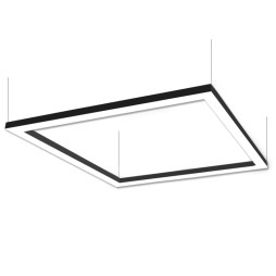 LED pendant, ceiling lamp "Quadra" square 110-240V 420W 6000k 4000*4000, IP20 black housing, external driver LEDUA