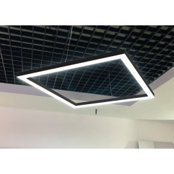 LED pendant, ceiling lamp "Quadra" square 110-240V 420W 6000k 4000*4000, IP20 black housing, external driver LEDUA