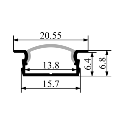 Aluminum profile for LED strip AL-01 1 meter anodized recessed LEDUA
