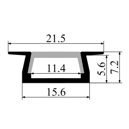 Aluminum profile for LED strip AL-01-1 1 meter anodized recessed LEDUA