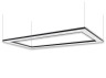 LED pendant lamp, ceiling "Tetragon" rectangle 220V 374W 31100lm 4000k 2000*1000 black LEDUA