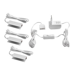 Set of aluminum LED clips for lighting glass shelves with manual switch 3pcs 220V blue light, white wire LEDUA