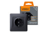 Single socket with grounding black graphite VIDEX BINERA