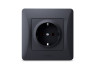 Single socket with grounding black graphite VIDEX BINERA