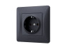 Single socket with grounding black graphite VIDEX BINERA