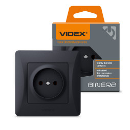 Single socket black graphite VIDEX BINERA