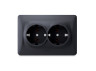 Double socket with grounding black graphite VIDEX BINERA