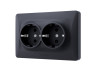 Double socket with grounding black graphite VIDEX BINERA