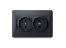 Double socket black graphite VIDEX BINERA