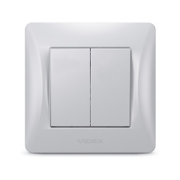 Two-button switch silver silk VIDEX BINERA