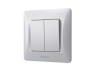 Two-button switch silver silk VIDEX BINERA