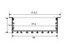 Aluminum profile for LED strip AL-42 1 meter anodized mortise/suspended LEDUA