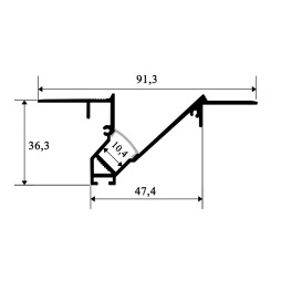Aluminum profile for creating the effect of ceiling and wall lighting for LED strip AL-43 1 meter white LEDUA
