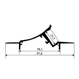 Aluminum profile for creating the effect of ceiling and wall lighting for LED strip AL-45 1 meter white LEDUA