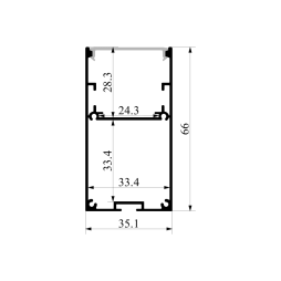 Aluminum profile for LED strip AL-44 2 meters anodized suspended/surface mounted LEDUA