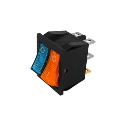 Double switch blue-yellow with backlight KCD2-2101N LSW04 Lemanso