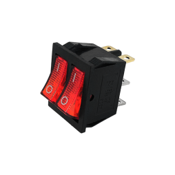 Double switch red with backlight KCD2-2101N LSW04 Lemanso