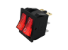Double switch red with backlight KCD2-2101N LSW04 Lemanso