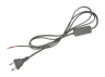Cable (cord) with flat plug 1.9m + switch gray /LMA017 Lemanso