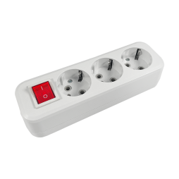 3-socket socket with grounding with button/LMK005 Lemanso