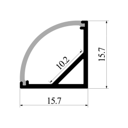 Aluminum profile for LED strip AL-75 2 meters white corner LEDUA