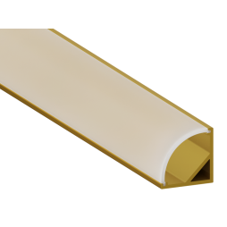 Aluminum profile for LED strip AL-75 2 meters gold corner LEDUA