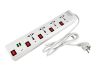 Extension cord 4 sockets universal 2m x 0.75mm 2USBx2.1A max. 2000W with buttons, without grounding/LMK7311 Lemanso