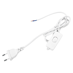 Cable (cord) with flat plug 1.3m+switch white