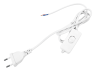 Cable (cord) with flat plug 1.3m+switch white